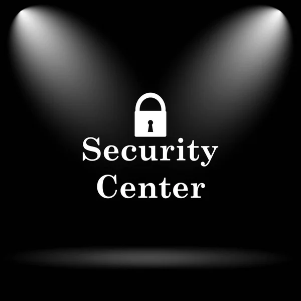 セキュリティ センターのアイコン 黒い背景にインター ネット ボタン — ストック写真