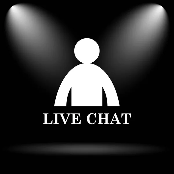 Live Chat Icon Buton Internet Fundal Negru — Fotografie, imagine de stoc