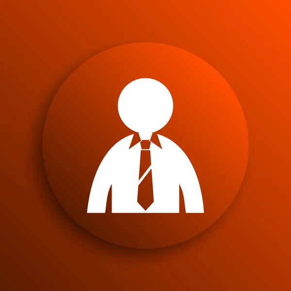 Business Man Icon Internet Button Orange Backgroun — Stock Photo, Image