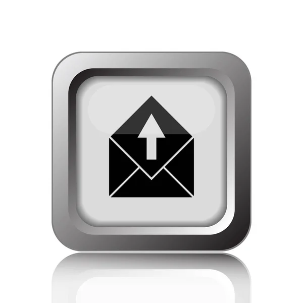 Отправить Электронной Почте Значок Кнопка Интернет Белом Фоне — стоковое фото