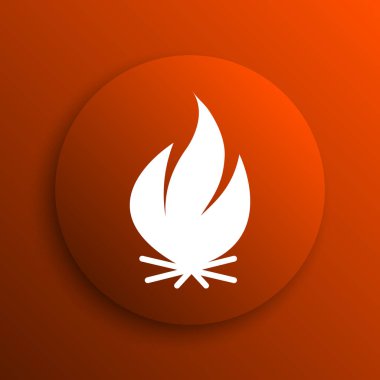 Yangın simgesi. Portakal adam Internet düğmesini