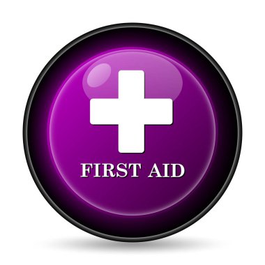 İlk yardım simgesi. Beyaz arka plan üzerinde Internet düğmesi