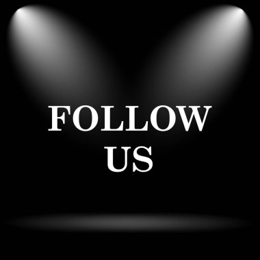 Bizi simgesi izleyin. Siyah arka plan üzerine Internet düğmesi