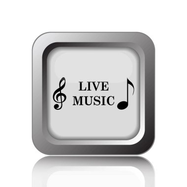 Canlı müzik simgesi. Beyaz arka plan üzerinde Internet düğmesi