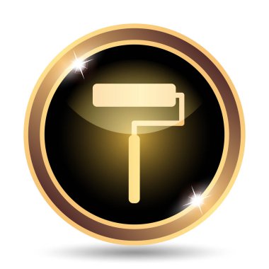 Silindir simgesi. Beyaz arka plan üzerinde Internet düğmesi