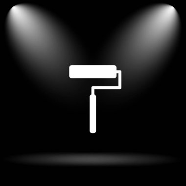 Silindir simgesi. Siyah arka plan üzerine Internet düğmesi