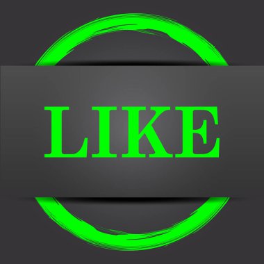 Simge gibi. Internet düğmesi gri arka plan üzerinde yeşil ile