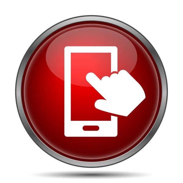 Smartphone Hand Icon Internet Button White Background — Stock Photo, Image