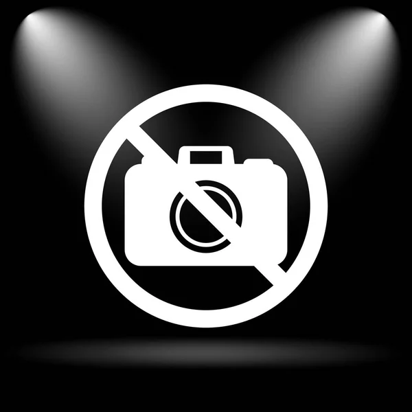 Forbidden Camera Icon Internet Button Black Background — Stock Photo, Image