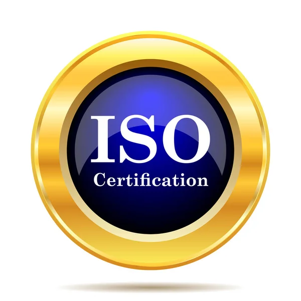 Iso Certifiering Ikonen Internet Knappen Vit Bakgrund — Stockfoto