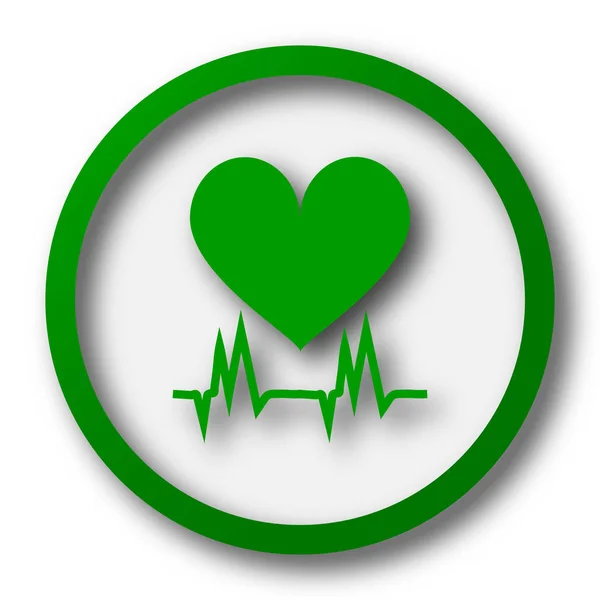 Kalp Simgesi Beyaz Arka Plan Üzerinde Internet Düğmesi — Stok fotoğraf