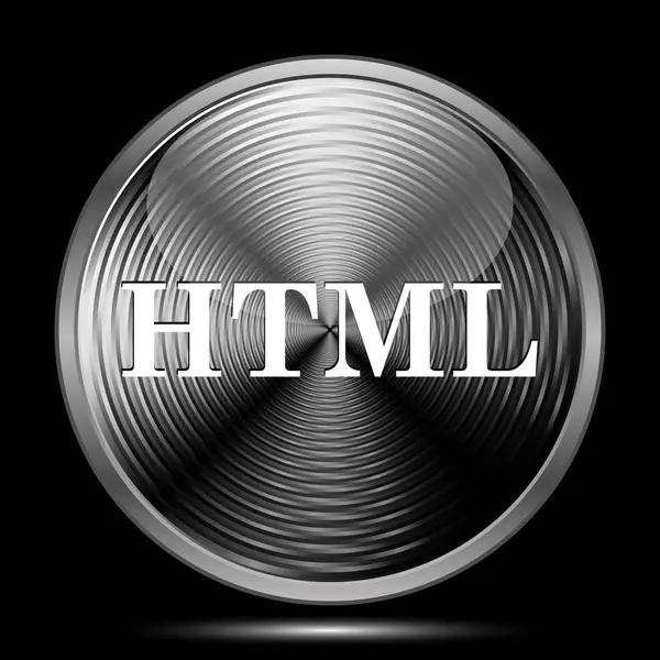 Html Icon Internet Button Black Background — Stock Photo, Image