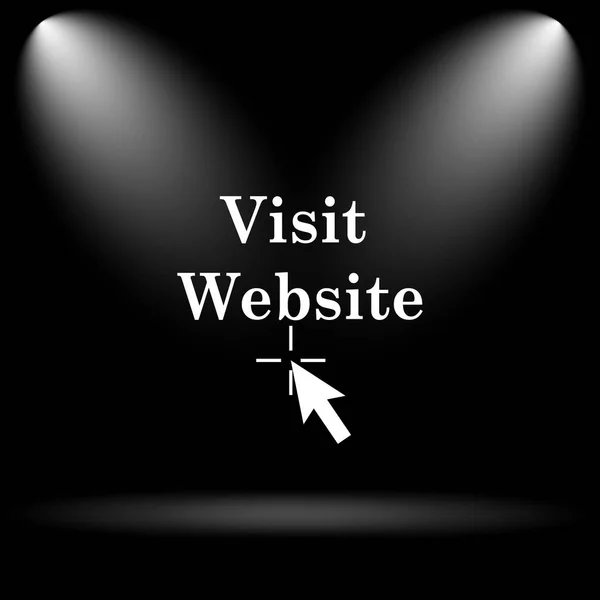 Visit website icon. Internet button on black background