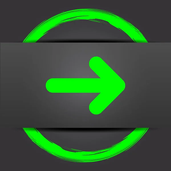 右矢印アイコン 灰色の背景に緑のインター ネット ボタン — ストック写真