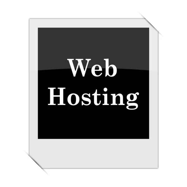 Web Hosting Εικονίδιο Μέσα Μια Φωτογραφία Λευκό Backgroun — Φωτογραφία Αρχείου