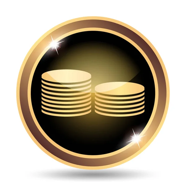 Coins Money Icon Internet Button White Background — Stock Photo, Image