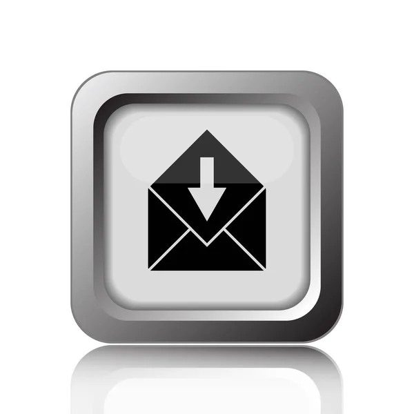 Receba Ícone Mail Botão Internet Fundo Branco — Fotografia de Stock
