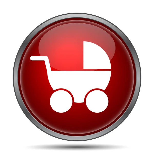 Het Pictogram Van Kinderwagen Internet Knop Witte Achtergrond — Stockfoto