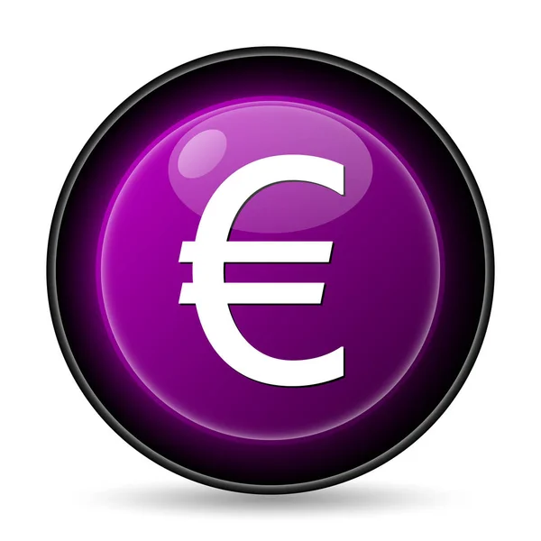 Euro Ikonen Internet Knappen Vit Bakgrund — Stockfoto