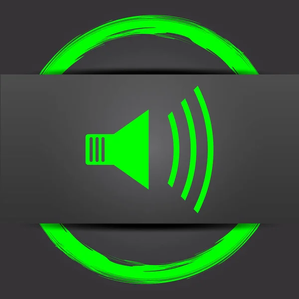Εικονίδιο Ηχείου Internet Κουμπί Πράσινο Στο Γκρίζο Φόντο — Φωτογραφία Αρχείου