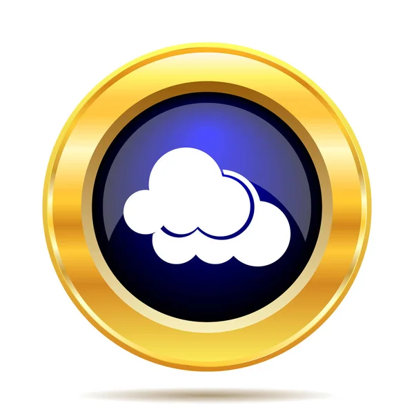 雲のアイコン 白い背景の上のインター ネット ボタン — ストック写真