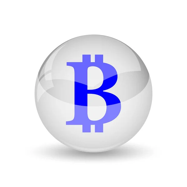 Bitcoin Значок Інтернет Кнопки Білому Тлі — стокове фото