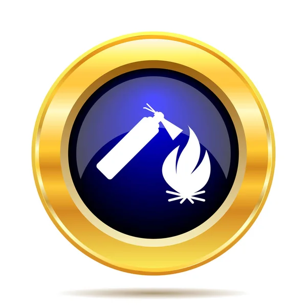 Fire Icon Internet Button White Background — Stock Photo, Image