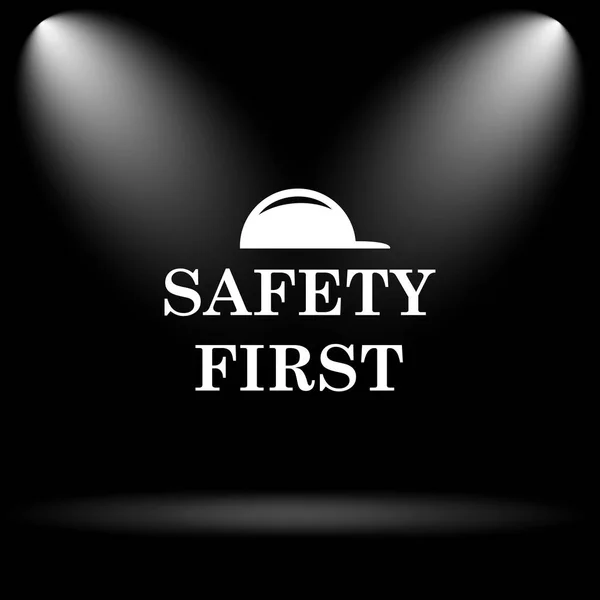 Safety First Icon Internet Button Black Background — Stock Photo, Image