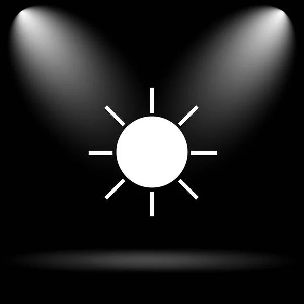 Ikona Słońca Przycisk Internet Czarnym Tle — Zdjęcie stockowe