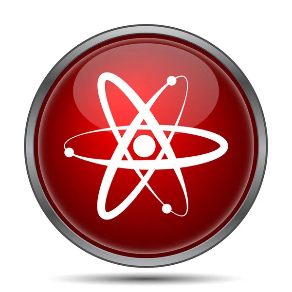 Ikon Atom Tombol Internet Pada Latar Belakang Putih — Stok Foto