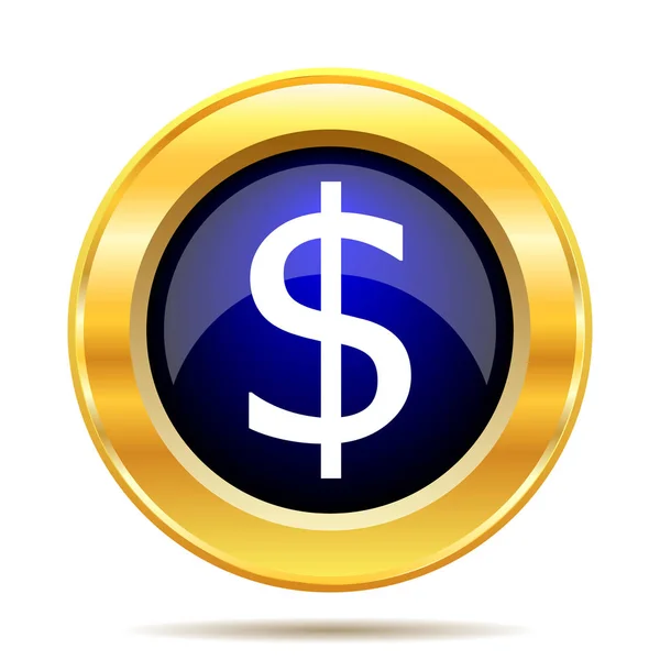 ドルのアイコン 白い背景の上のインター ネット ボタン — ストック写真
