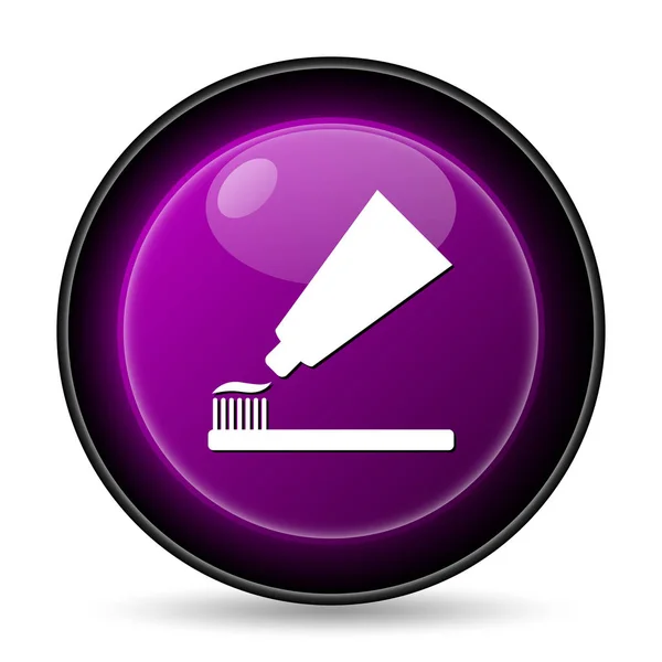 Diş yapıştırın ve fırça simgesini — Stok fotoğraf