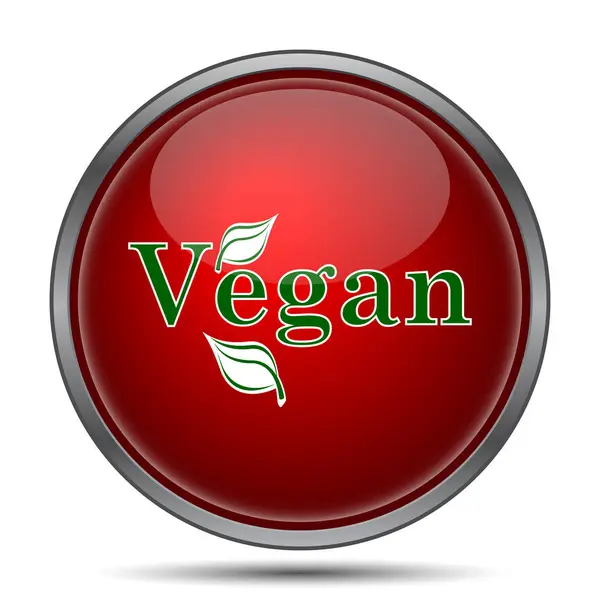 Vegan Ikonen Internet Knappen Vit Bakgrund — Stockfoto