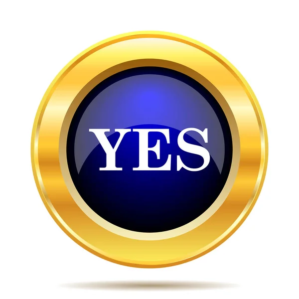 Yes Icon Internet Button White Background — Stock Photo, Image