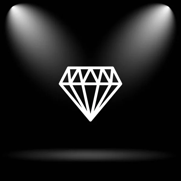 Diamond Icon Internet Button Black Background — Stock Photo, Image