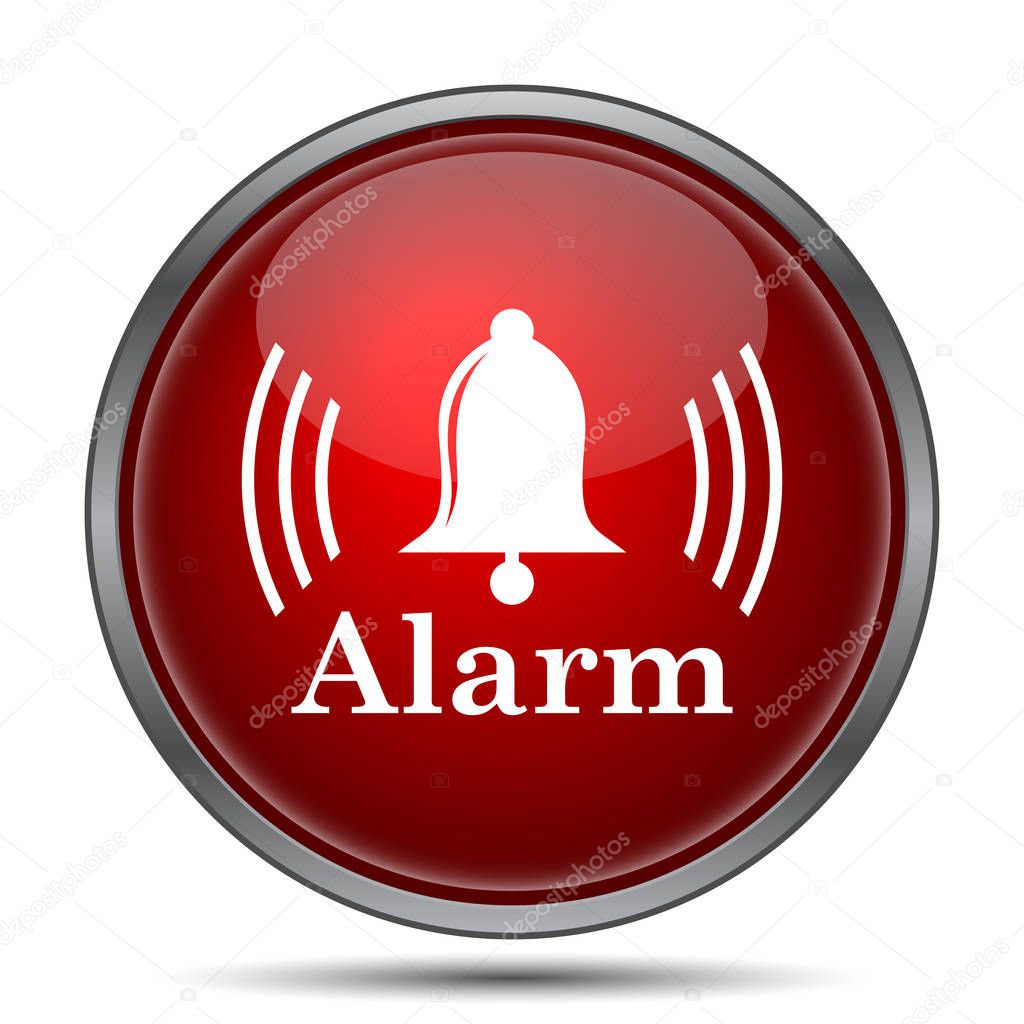 Alarm icon. Internet button on white background