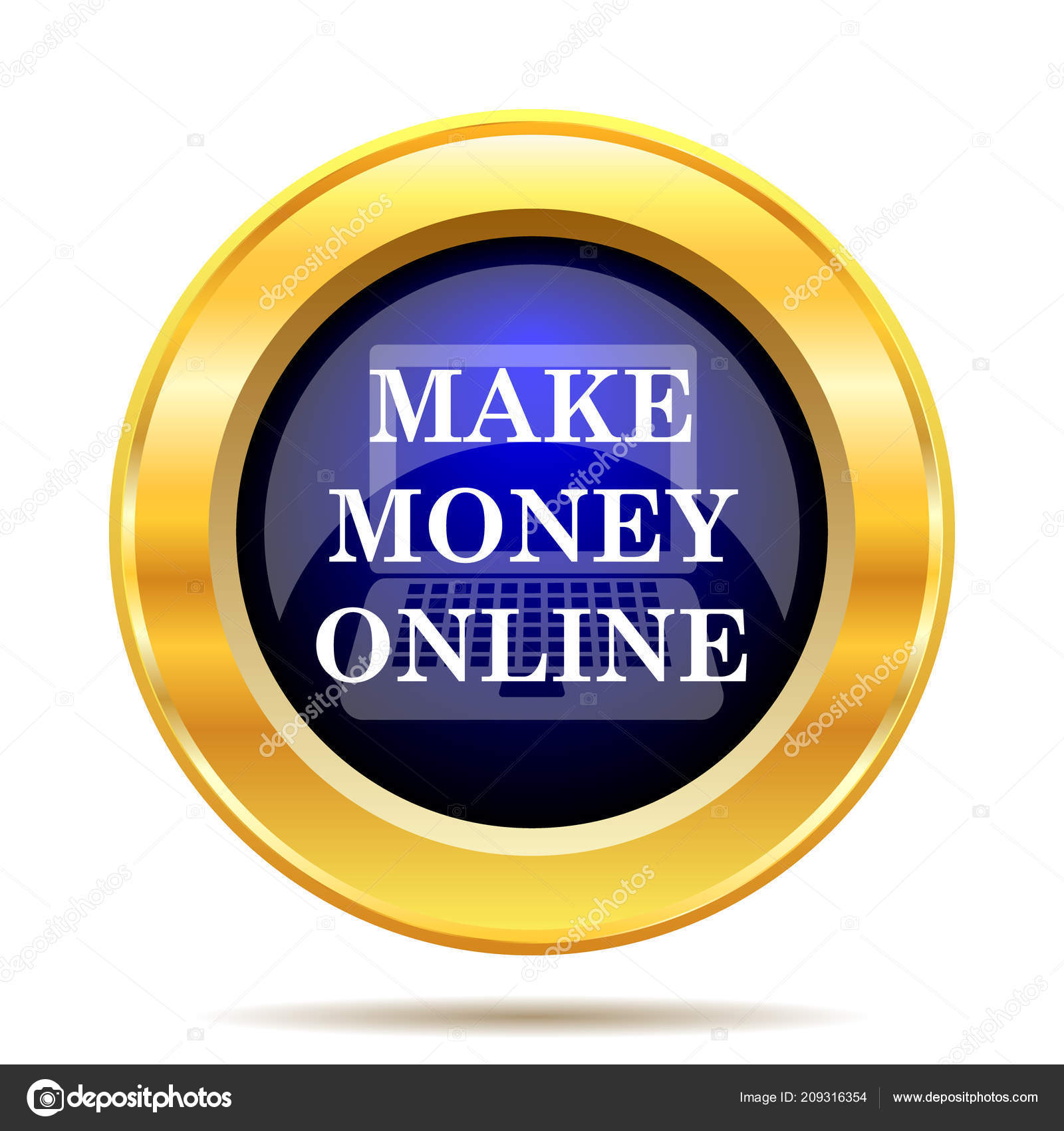 Make Money Online Icon Internet Button White Background Stock - 