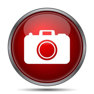Fotoğraf kamera simgesi. Beyaz arka plan üzerinde Internet düğmesi