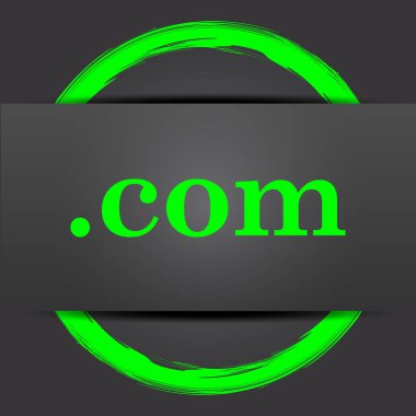 .com simgesi. Internet düğmesi gri arka plan üzerinde yeşil ile