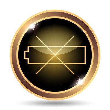 Boş pil simgesi. Beyaz arka plan üzerinde Internet düğmesi