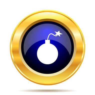 Bomba simgesi. Beyaz arka plan üzerinde Internet düğmesi