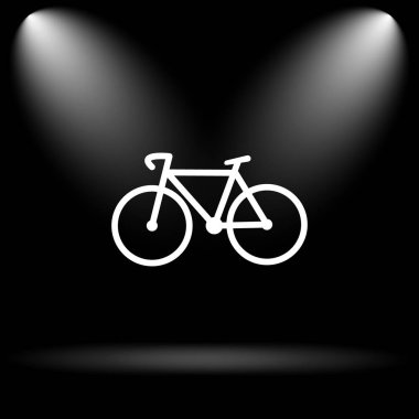 Bisiklet simgesi. Siyah arka plan üzerine Internet düğmesi