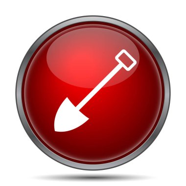 Kürek simgesi. Beyaz arka plan üzerinde Internet düğmesi