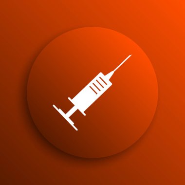 Şırınga simgesi. Portakal adam Internet düğmesini