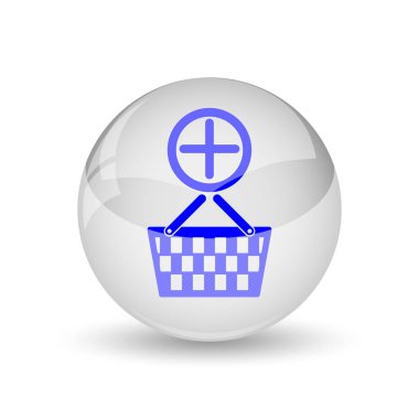 Sepet simgesi ekleyin. Beyaz arka plan üzerinde Internet düğmesi