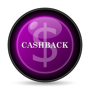 Cashback simgesi. Beyaz arka plan üzerinde Internet düğmesi