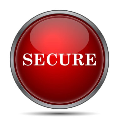 Güvenli simgesi. Beyaz arka plan üzerinde Internet düğmesi