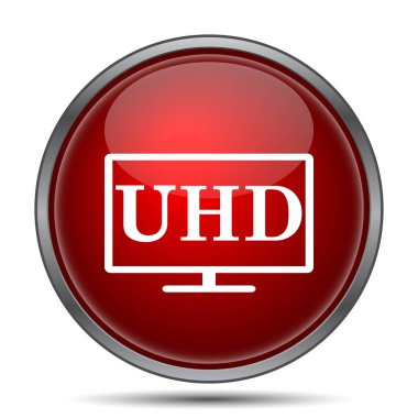Ultra Hd simgesi. Beyaz arka plan üzerinde Internet düğmesi