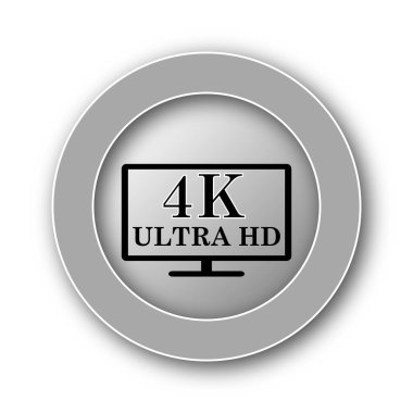 4 k ultra Hd simgesi. Beyaz arka plan üzerinde Internet düğmesi