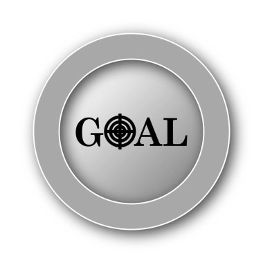 Hedef simgesi. Beyaz arka plan üzerinde Internet düğmesi